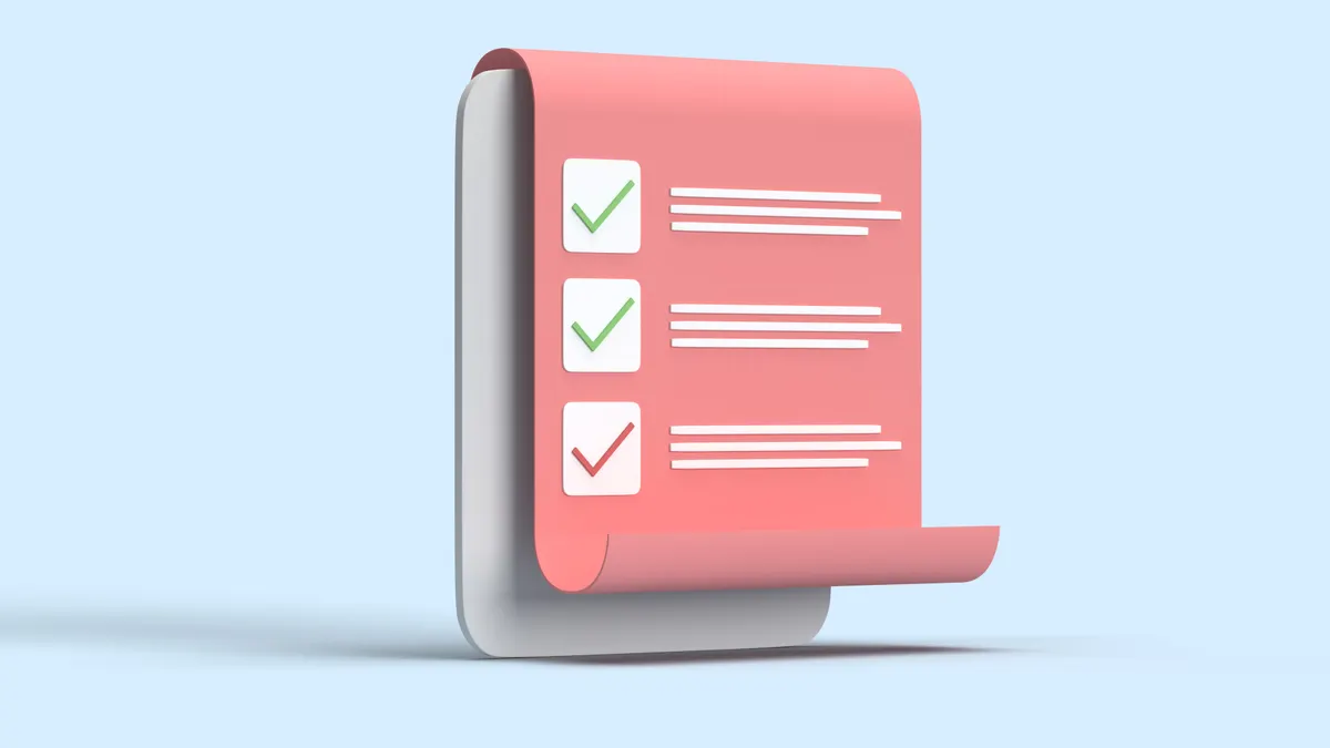 stylized checklist with checked items