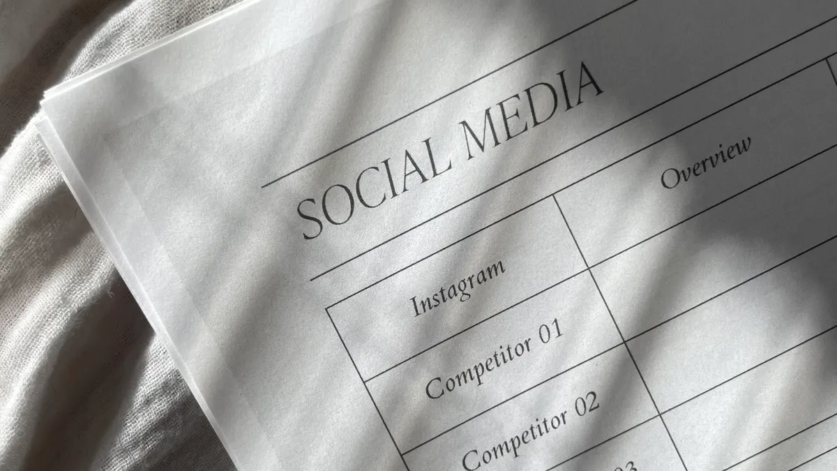 SEO competitor analysis checklist for content teams — Page of a Business Planner on a Textile